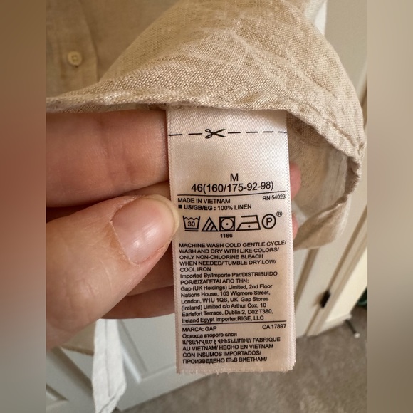 Gap 100% linen boyfriend shirt M - Picture 3 of 5